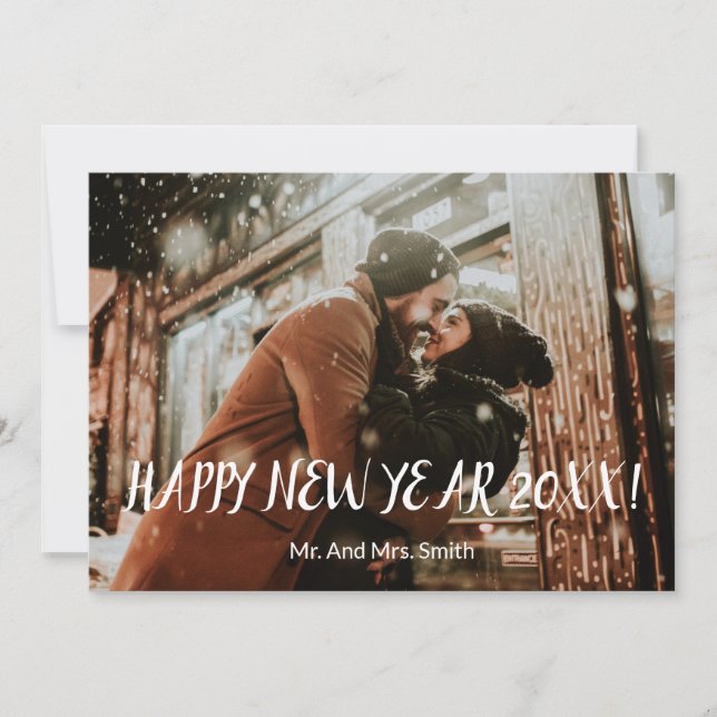 Tarjeta fotográfica de Año Nuevo (Anverso)