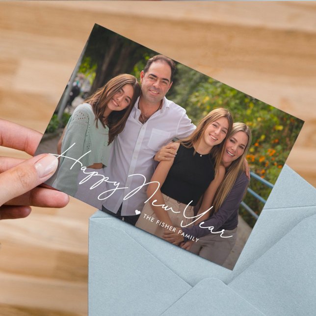 Tarjeta fotográfica de Año Nuevo Feliz Escrito Sim (Subido por el creador)