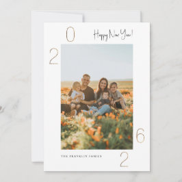 Tarjeta fotográfica de Año Nuevo Golden 2023