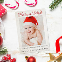 Tarjeta fotográfica de anuncio de bebé de Navidade