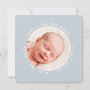 Tarjeta fotográfica de anuncio de nacimiento de be