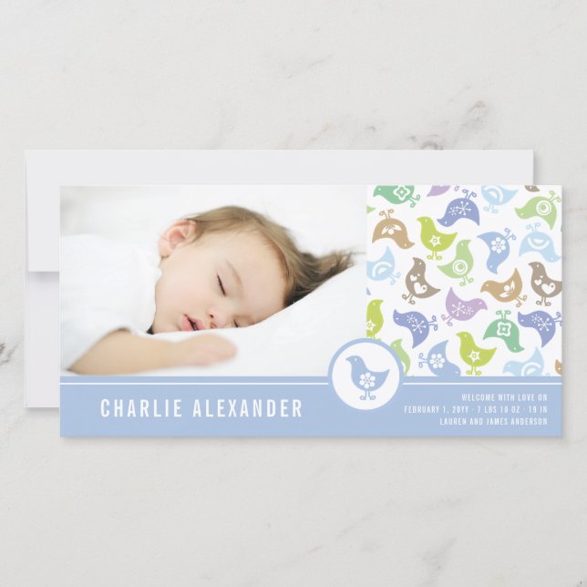 Tarjeta fotográfica de anuncio de nacimiento de ni (Anverso)