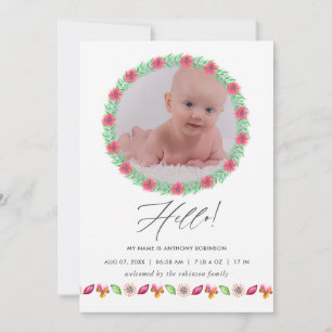Tarjeta fotográfica de anuncio de nacimiento de ve