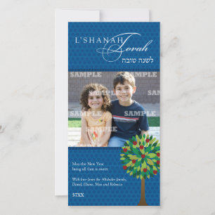 Tarjeta fotográfica de Apple Rosh Hashanah