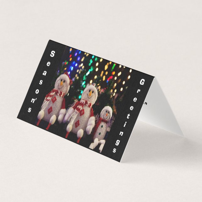 Tarjeta fotográfica de árbol de adornos de familia (Anverso)