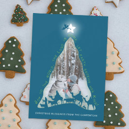 Tarjeta fotográfica de árbol de natividad