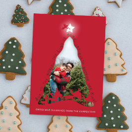 Tarjeta fotográfica de árbol de natividad