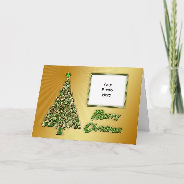 Tarjeta fotográfica de árbol de Navidad (Anverso)