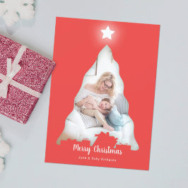 Tarjeta fotográfica de árbol de Navidad