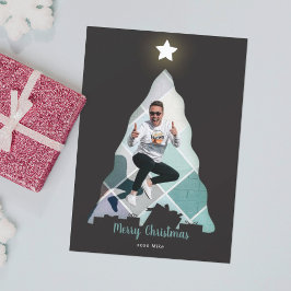 Tarjeta fotográfica de árbol de Navidad