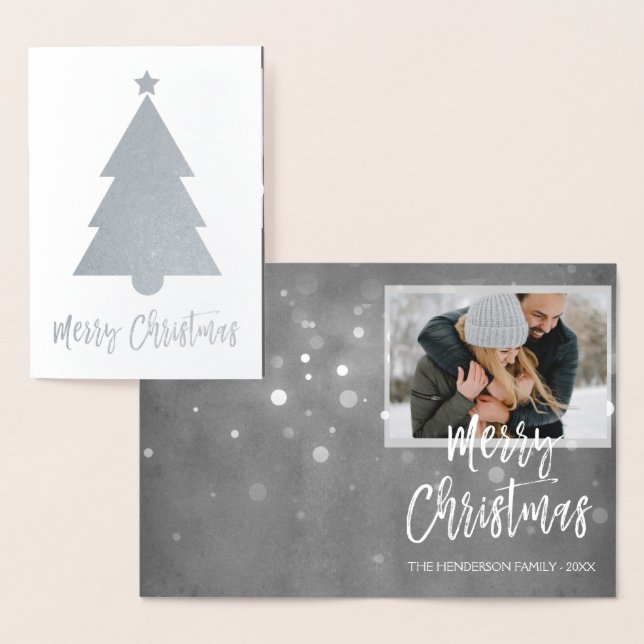 Tarjeta fotográfica de árbol de navidad de merry d (Demostración)