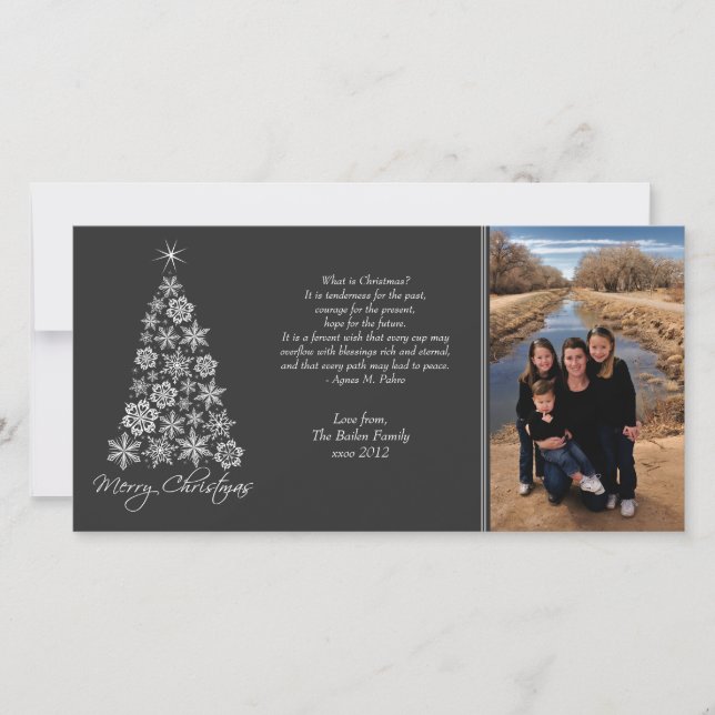 Tarjeta fotográfica de árbol de navidad para Navid (Anverso)
