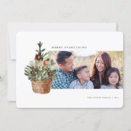 Tarjeta fotográfica de árbol de Navidad vintage