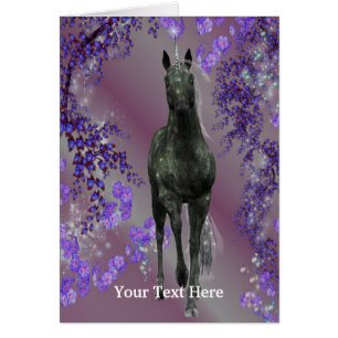 Tarjeta fotográfica de arte de caballos negra de u
