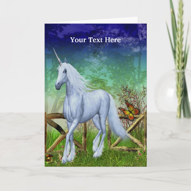 Tarjeta fotográfica de arte de fantasía de Unicorn (Anverso)