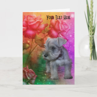 Tarjeta fotográfica de arte de perro de Schnauzer 