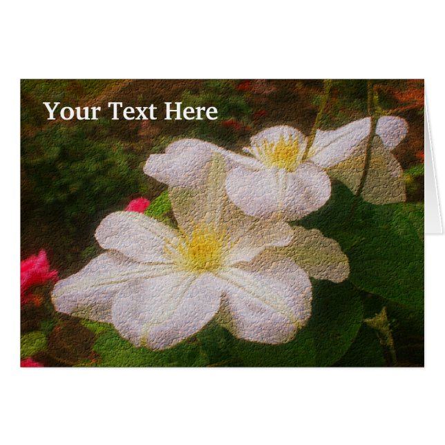 Tarjeta fotográfica de arte floral de Clematis Bla (Anverso (Horizontal))