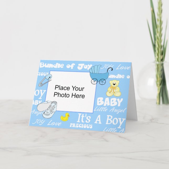 Tarjeta fotográfica de Baby Boy Collage (Anverso)