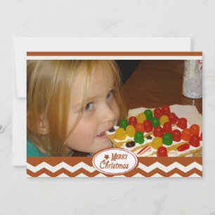 Tarjeta fotográfica de banda roja de chevron