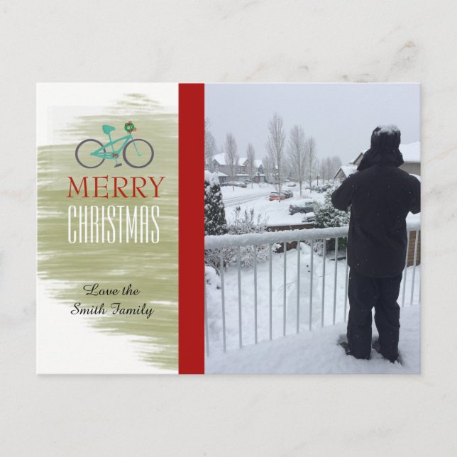 Tarjeta fotográfica de bicicleta de vacaciones (Anverso)