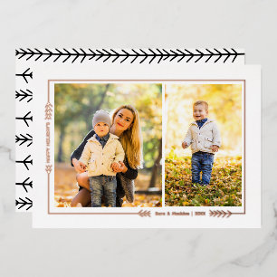 Tarjeta fotográfica de borde de rama de invierno d