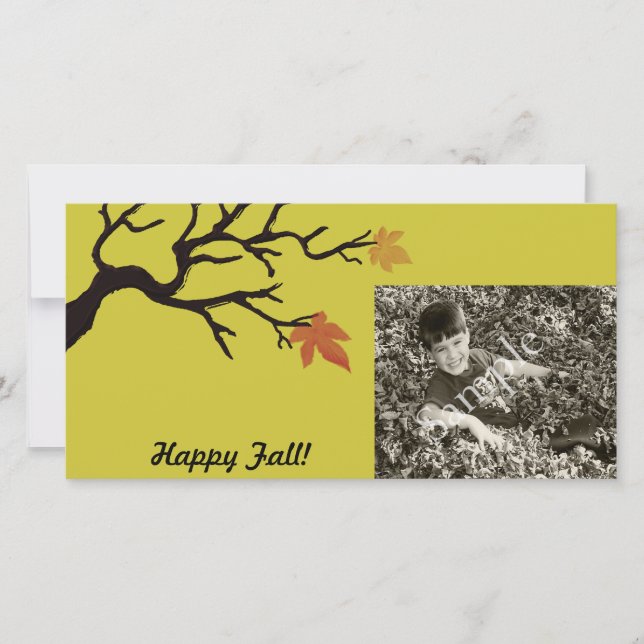 Tarjeta fotográfica de celebración de otoño (Anverso)