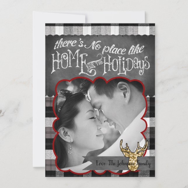 Tarjeta fotográfica de ciervo de plástico negro XM (Anverso)