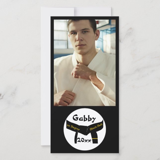 Tarjeta fotográfica de cinturón negro de primer gr (Anverso)