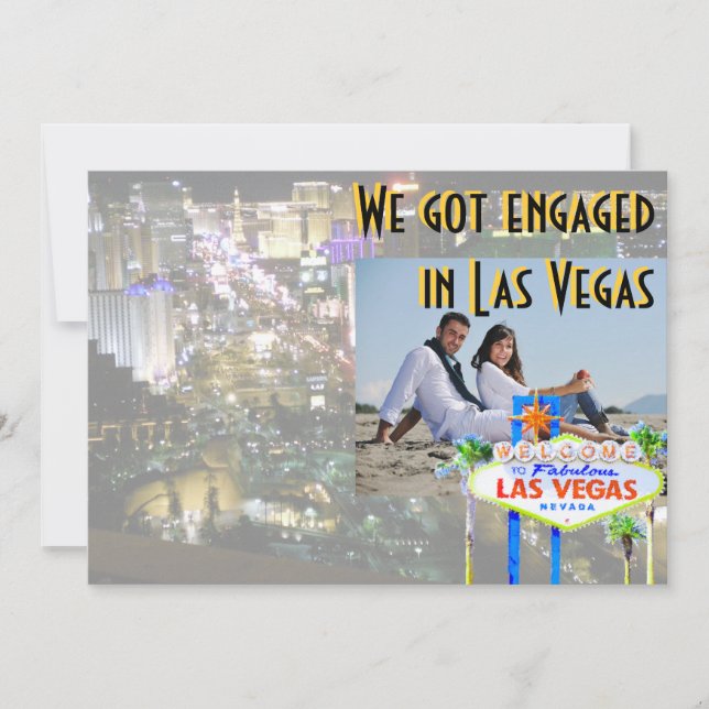 Tarjeta fotográfica de compromiso de Las Vegas (Anverso)