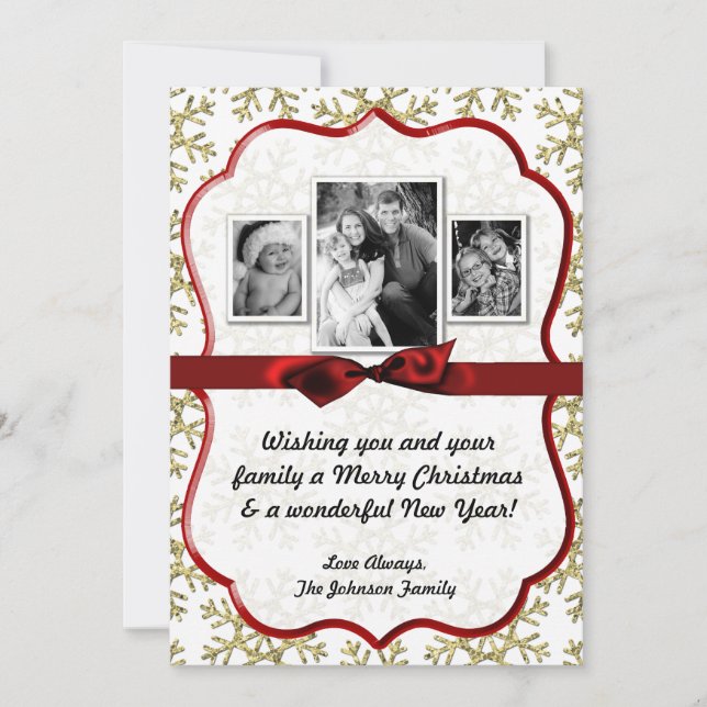 Tarjeta fotográfica de copo de nieve de 5 x 7 Navi (Anverso)