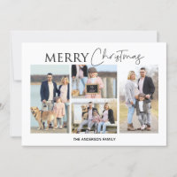 Tarjeta fotográfica de cuatro fotos para navidad