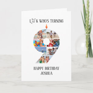 Tarjeta fotográfica de cumpleaños 9