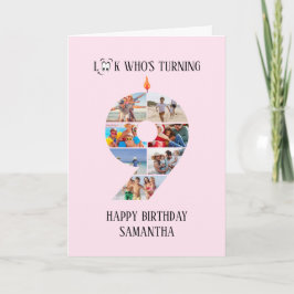 Tarjeta fotográfica de cumpleaños 9