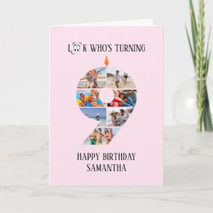 Tarjeta fotográfica de cumpleaños 9