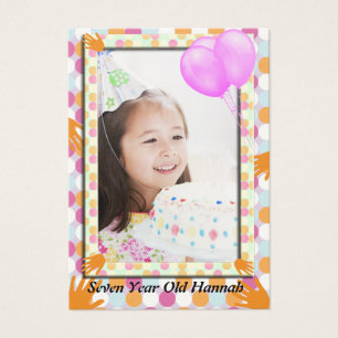 Tarjeta fotográfica de cumpleaños de Polkadot Chic