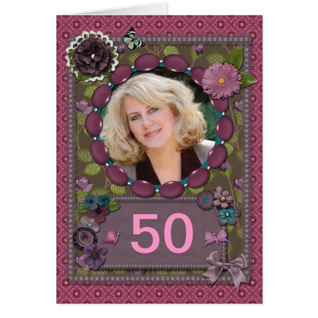 Tarjeta fotográfica de cumpleaños para cualquier e (Frente)