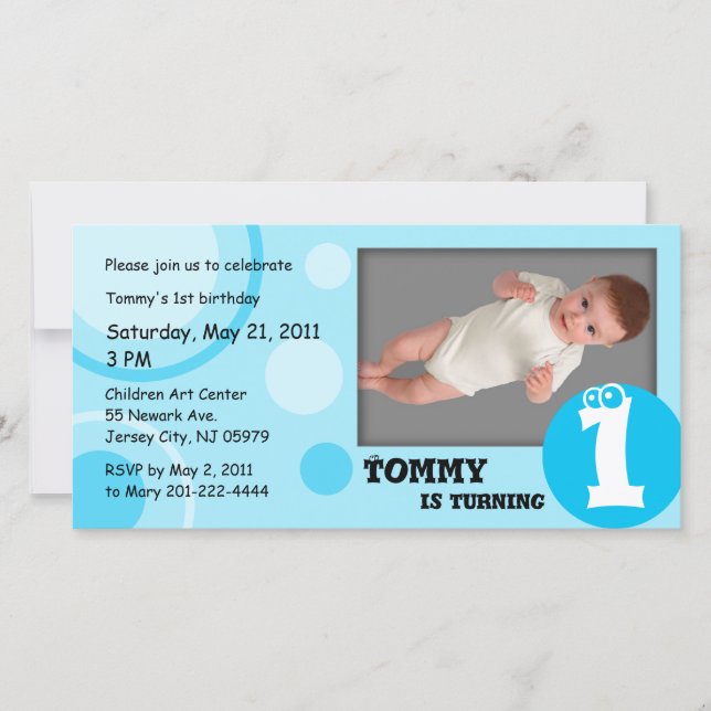 Tarjeta fotográfica de cumpleaños para niños Punto (Anverso)