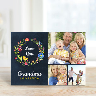 Tarjeta fotográfica de cumpleaños Whimsy Garden Wr