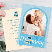 Tarjeta fotográfica de Día de la Madre Sweet Blueb