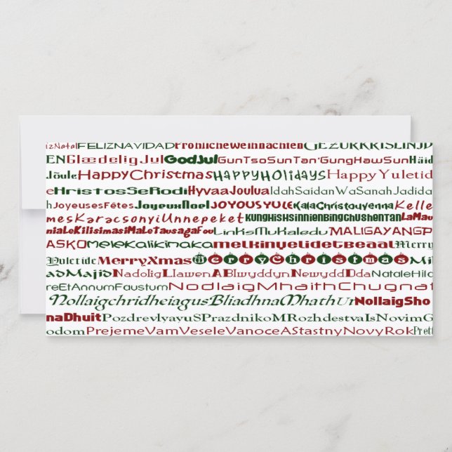 Tarjeta fotográfica de diseño de texto de navidade (Anverso)