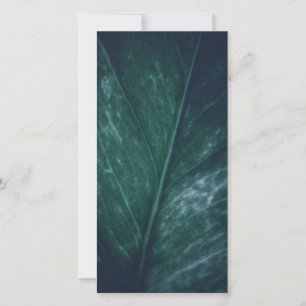 Tarjeta fotográfica de diseño floral de hojas oscu