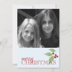 Tarjeta fotográfica de doble cara Holly Sprig