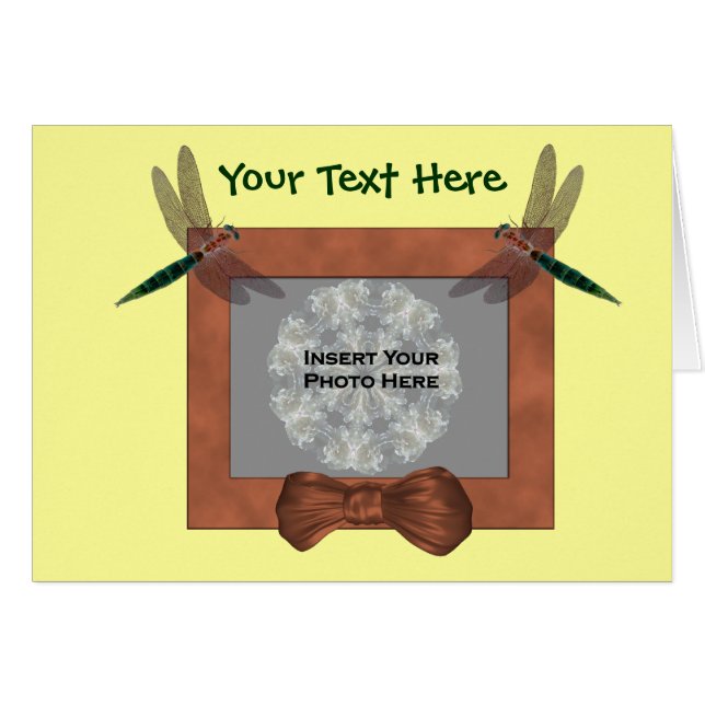 Tarjeta fotográfica de Dragonflies colorida (Anverso (Horizontal))