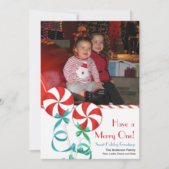 Tarjeta fotográfica de dulce Navidad Candy (Anverso)