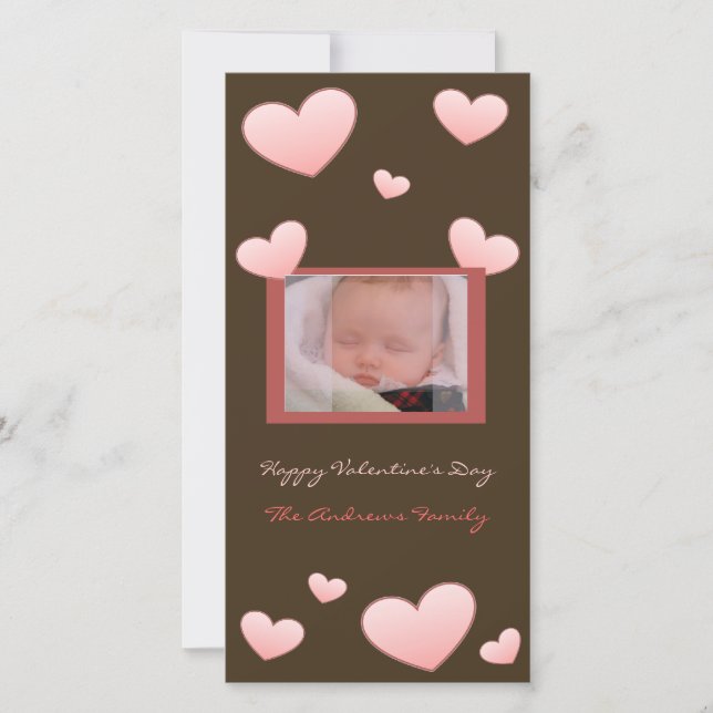 Tarjeta fotográfica de el día de San Valentín Hear (Anverso)