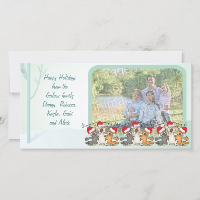 Tarjeta fotográfica de escena de Navidades de vaca (Anverso)