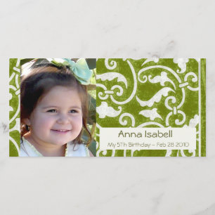 Tarjeta fotográfica de estilo verde