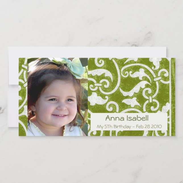 Tarjeta fotográfica de estilo verde (Anverso)