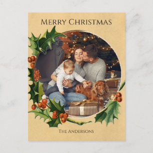 Tarjeta fotográfica de familia de marcos de Navida