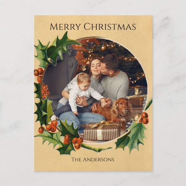 Tarjeta fotográfica de familia de marcos de Navida (Anverso)